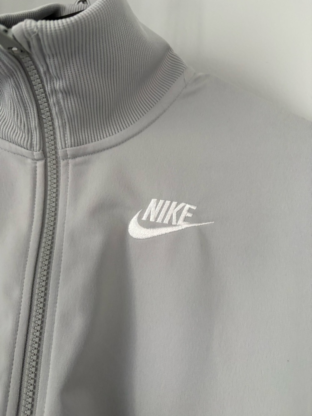 Nike Light Gray Track Jacket with White Logo